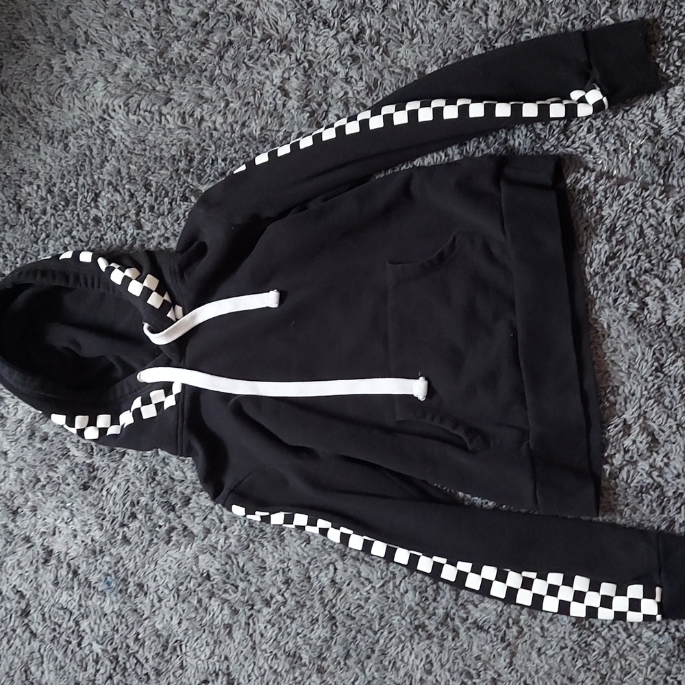 Medium reflex black and white checkered hoodie